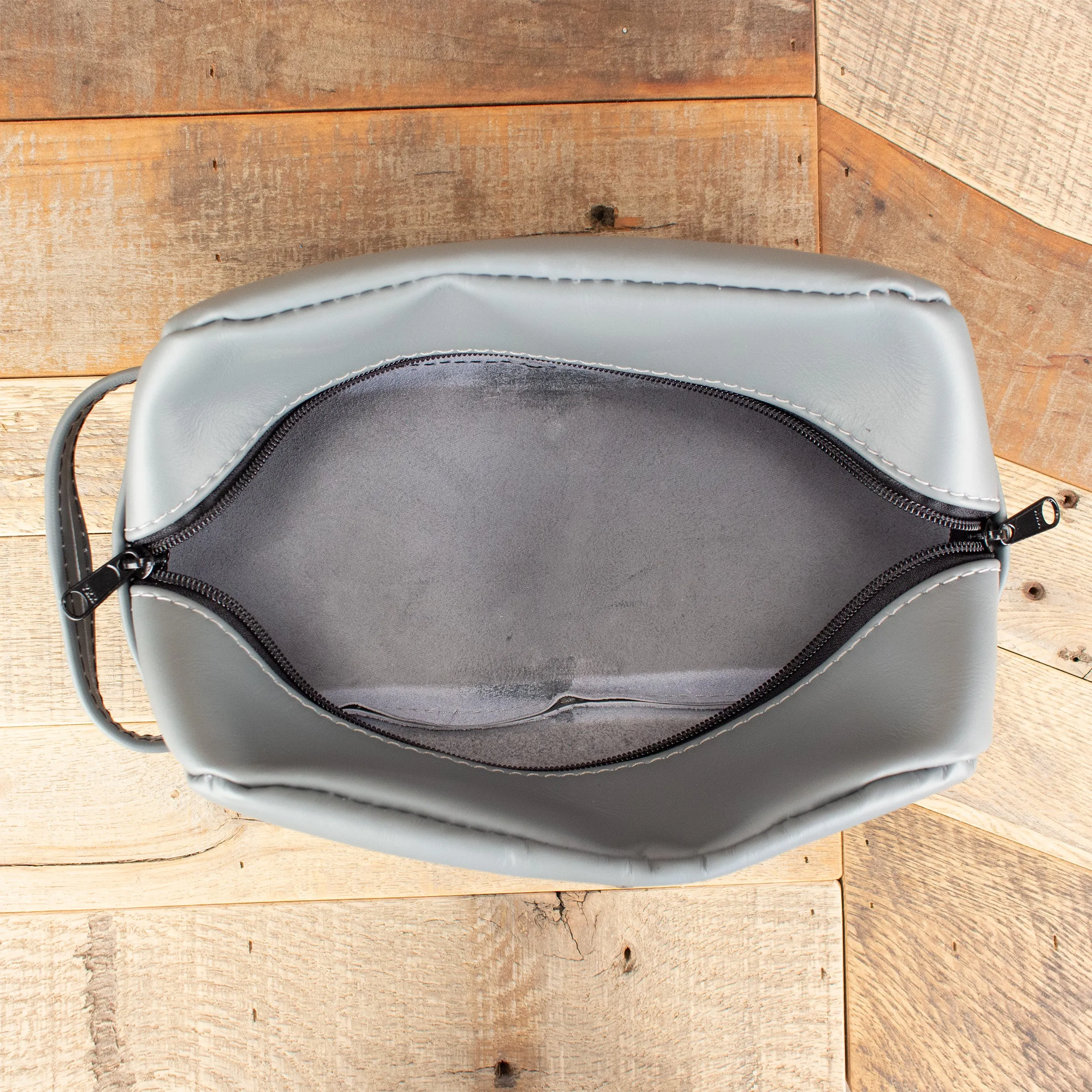 Cowhide Gray Cosmetic Bag