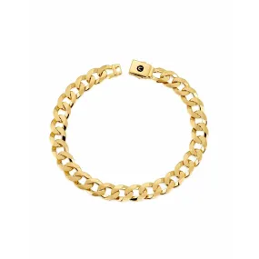 CRISLU Mens Matte Curb Chain Bracelet In 18KT Yellow Gold