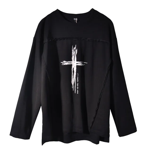 Cross Print Long Sleeve