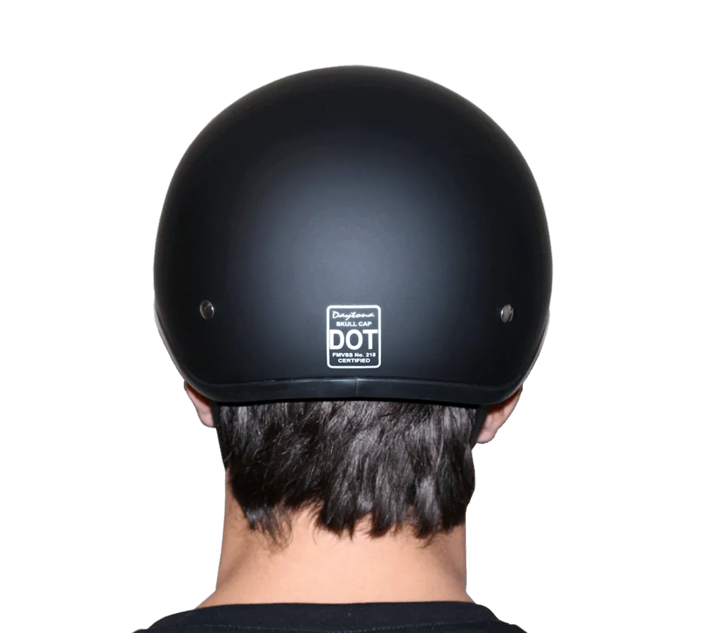 D1-BNS D.O.T. Daytona Skull Cap No Visor - Dull Matte Black