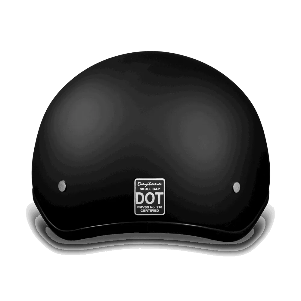 D1-BNS D.O.T. Daytona Skull Cap No Visor - Dull Matte Black