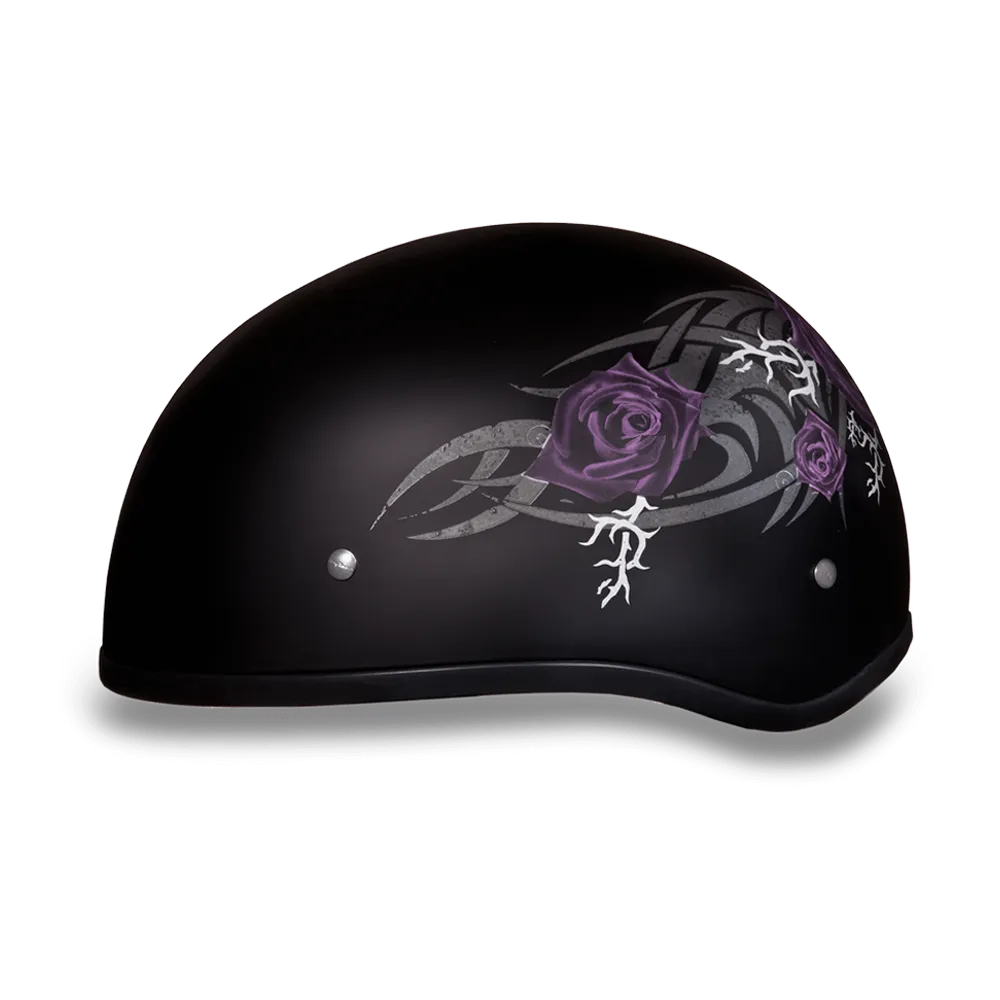 D6-PR D.O.T. DAYTONA SKULL CAP - W/ PURPLE ROSE