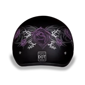 D6-PR D.O.T. DAYTONA SKULL CAP - W/ PURPLE ROSE