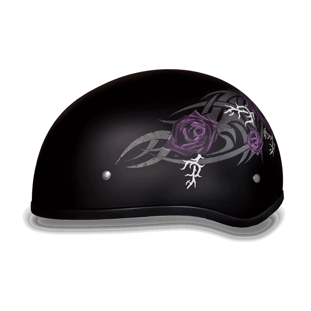 D6-PR D.O.T. Daytona Skull Cap with Purple Rose