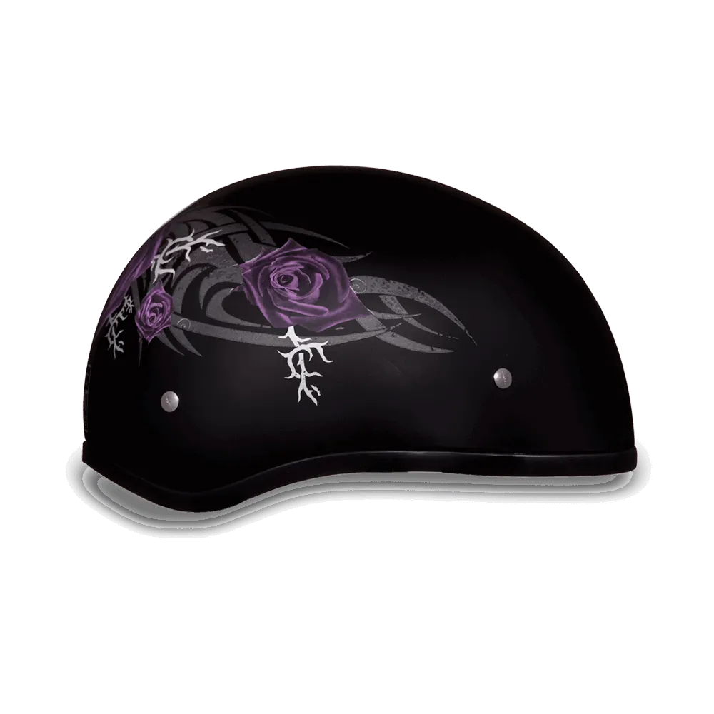 D6-PR D.O.T. Daytona Skull Cap with Purple Rose