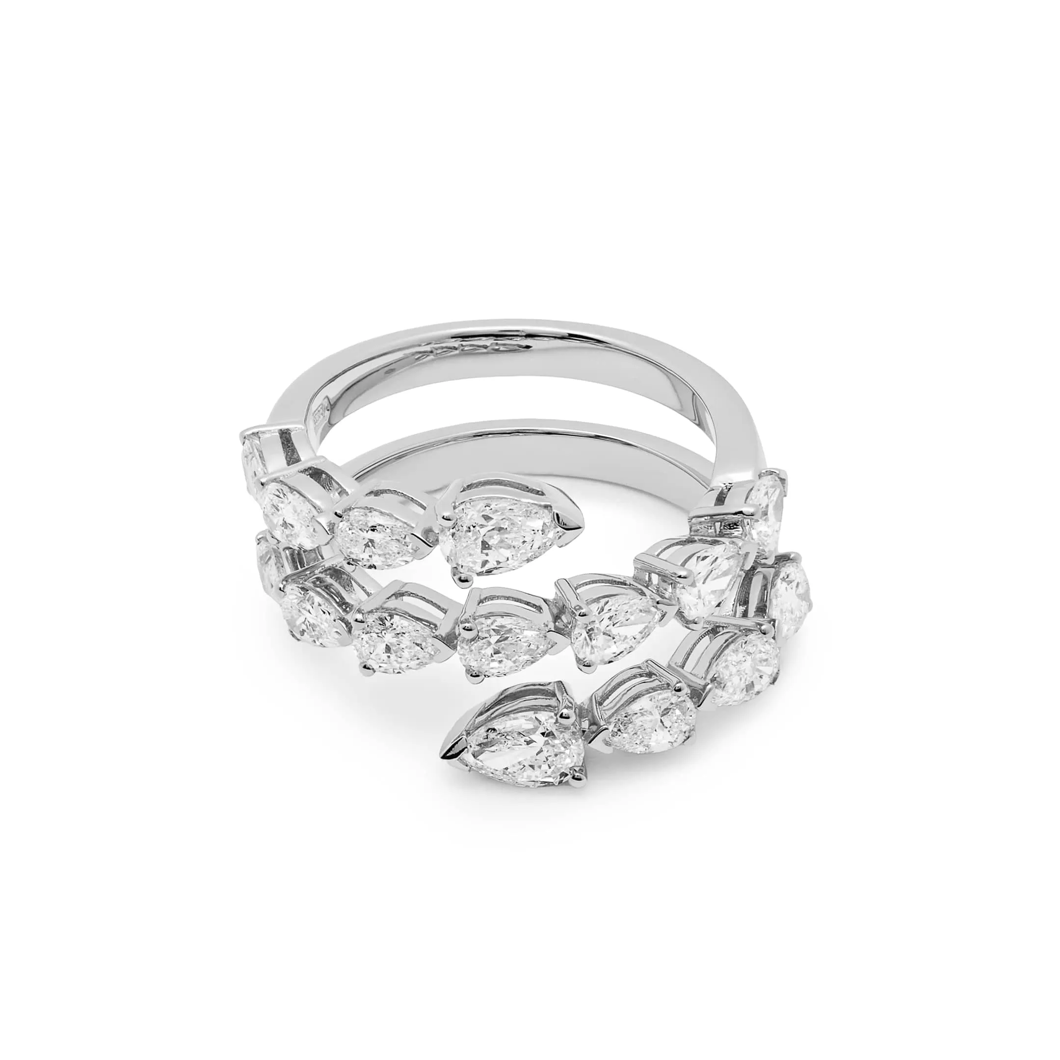 Diamond Twist White Gold Ring