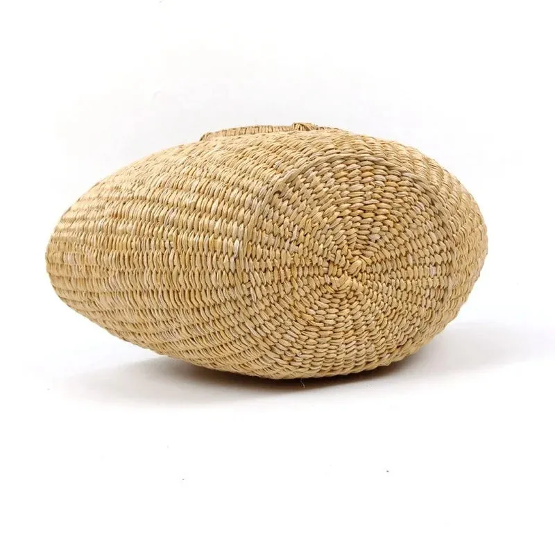 Emaline Round Handle Straw Basket Bag