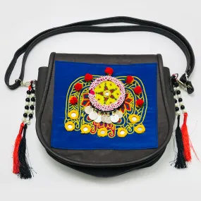 Ethnic Cross Bag Embellished With Laces