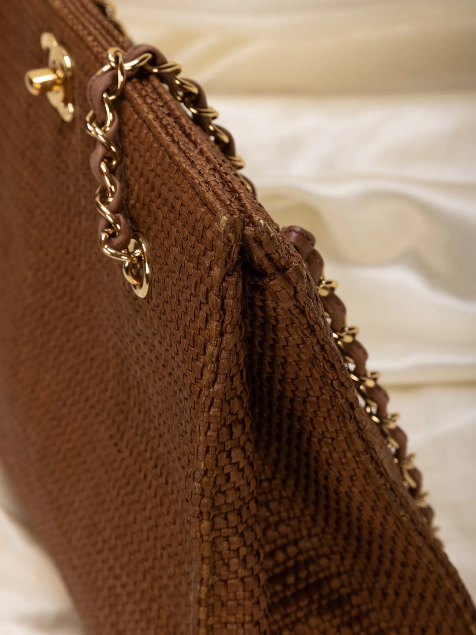 Extremely Rare CL Straw Raffia Turnlock Tote