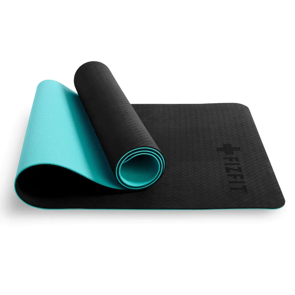 Fizfit Elite 6MM Gym Yoga Mat for Stretching & Exercise - Black | E4