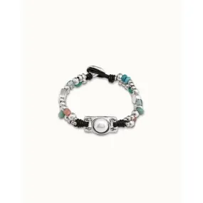 Flashy White Stone Pearl Shell Bracelet