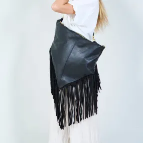 Fringe leather hobo bag wholesale