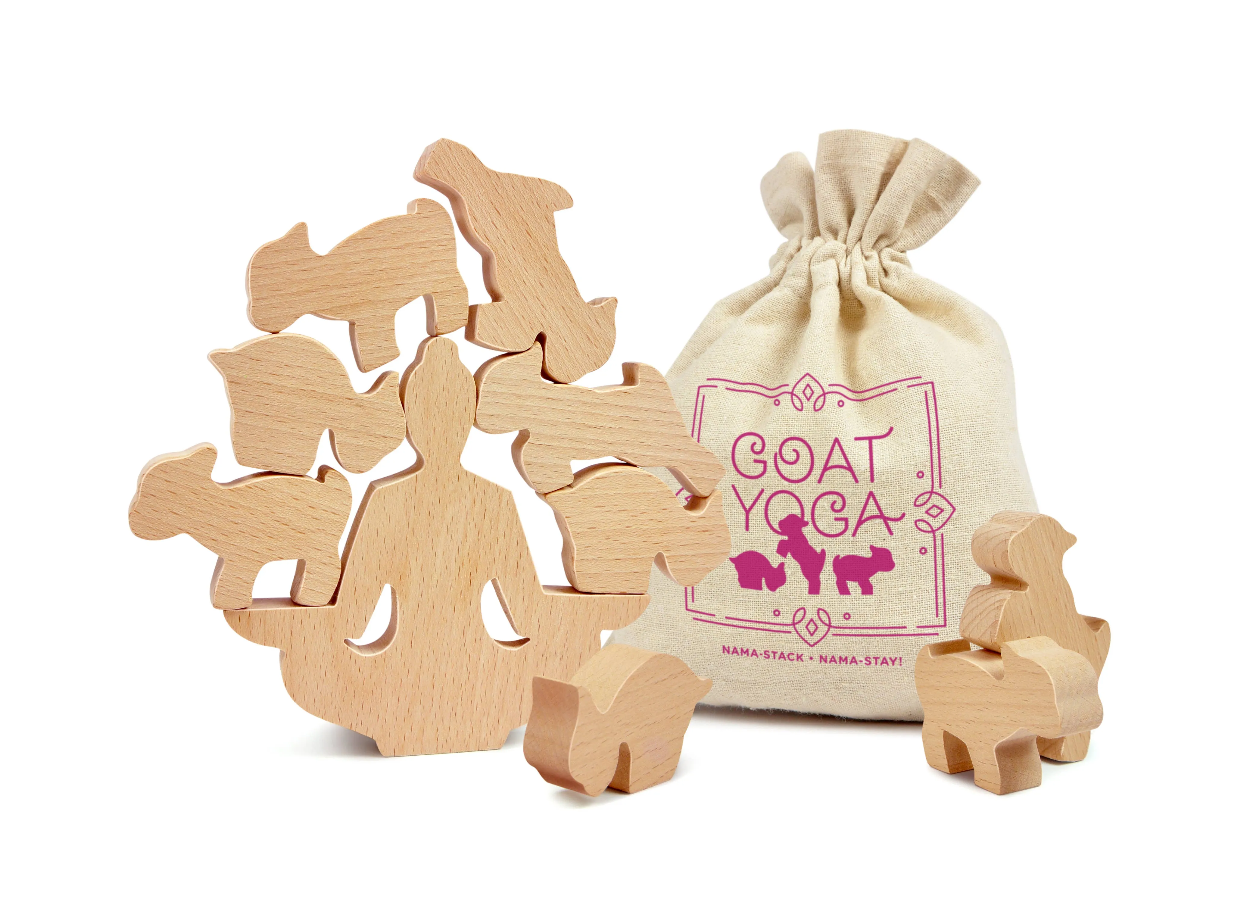 Goat Yoga Wooden Stacking Game