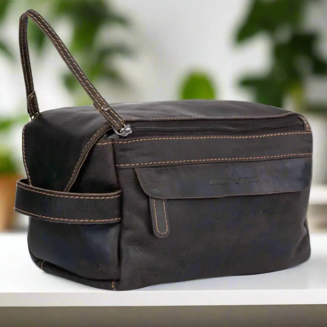 Greenwood Leather Darwin Travel Wash Bag