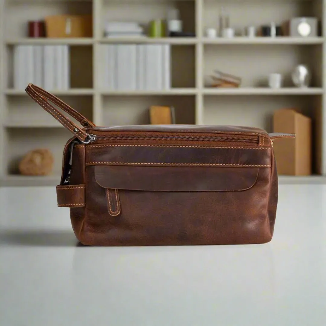 Greenwood Leather Darwin Travel Wash Bag