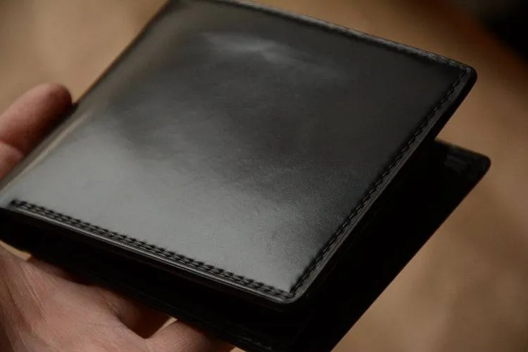 Handmade US Horween Shell Cordovan Leather Short Bi-Folder Wallet