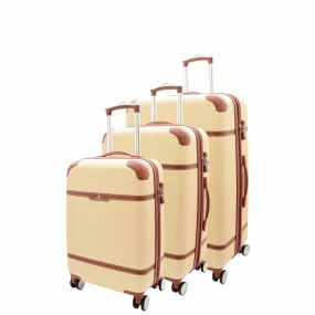 Hard Shell Retro Expandable Four Wheel Luggage Jupiter Milky