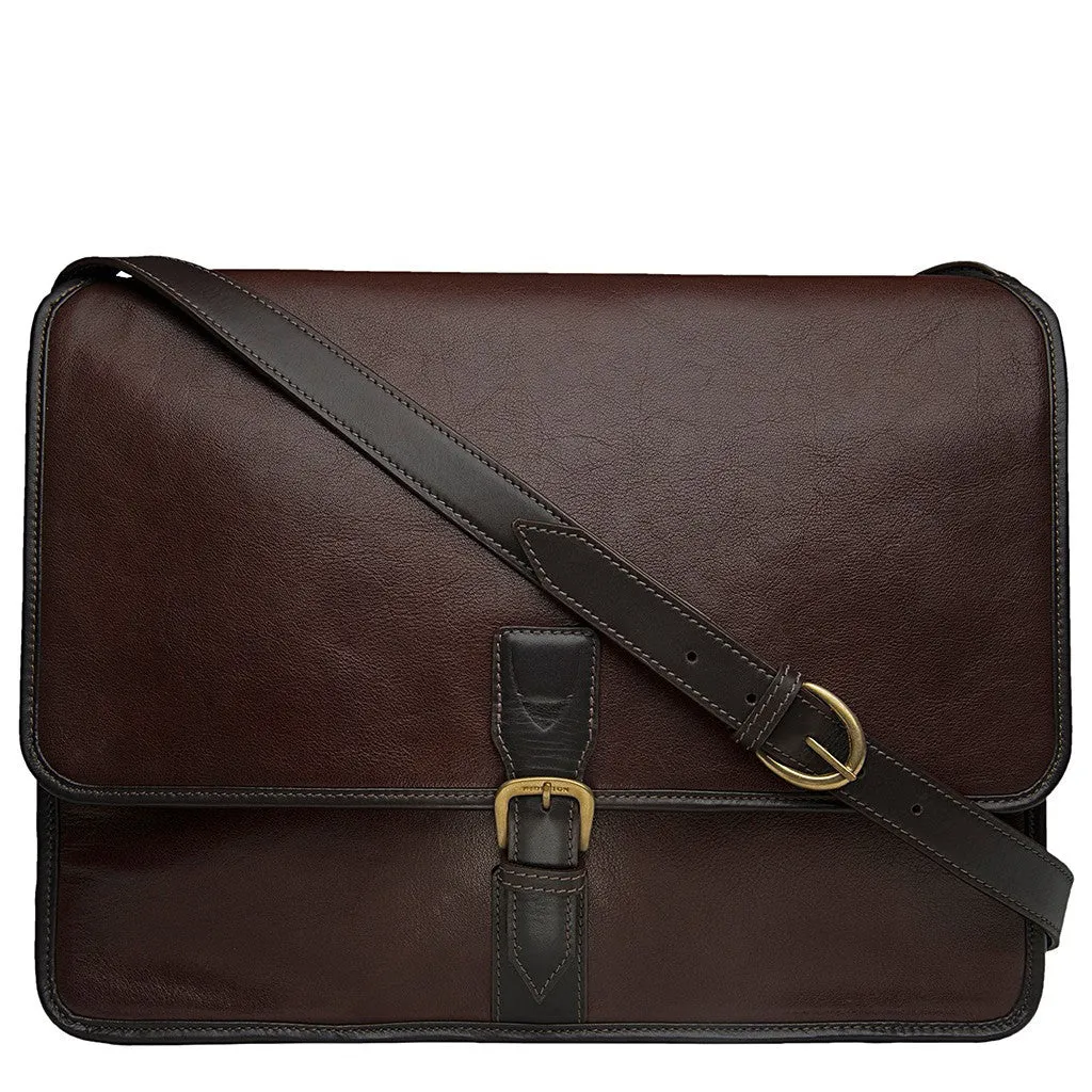 Harrison Buffalo Leather Laptop Messenger