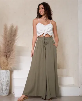 Kaitlyn Wide Leg Pants - Khaki