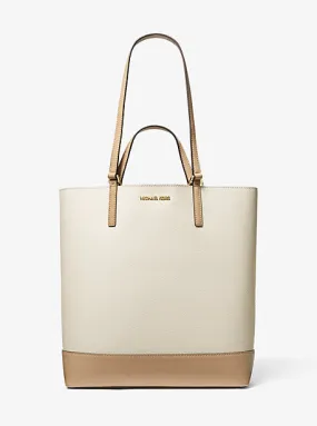 Kelli Large Two-Tone Pebbled Leather Tote Bag