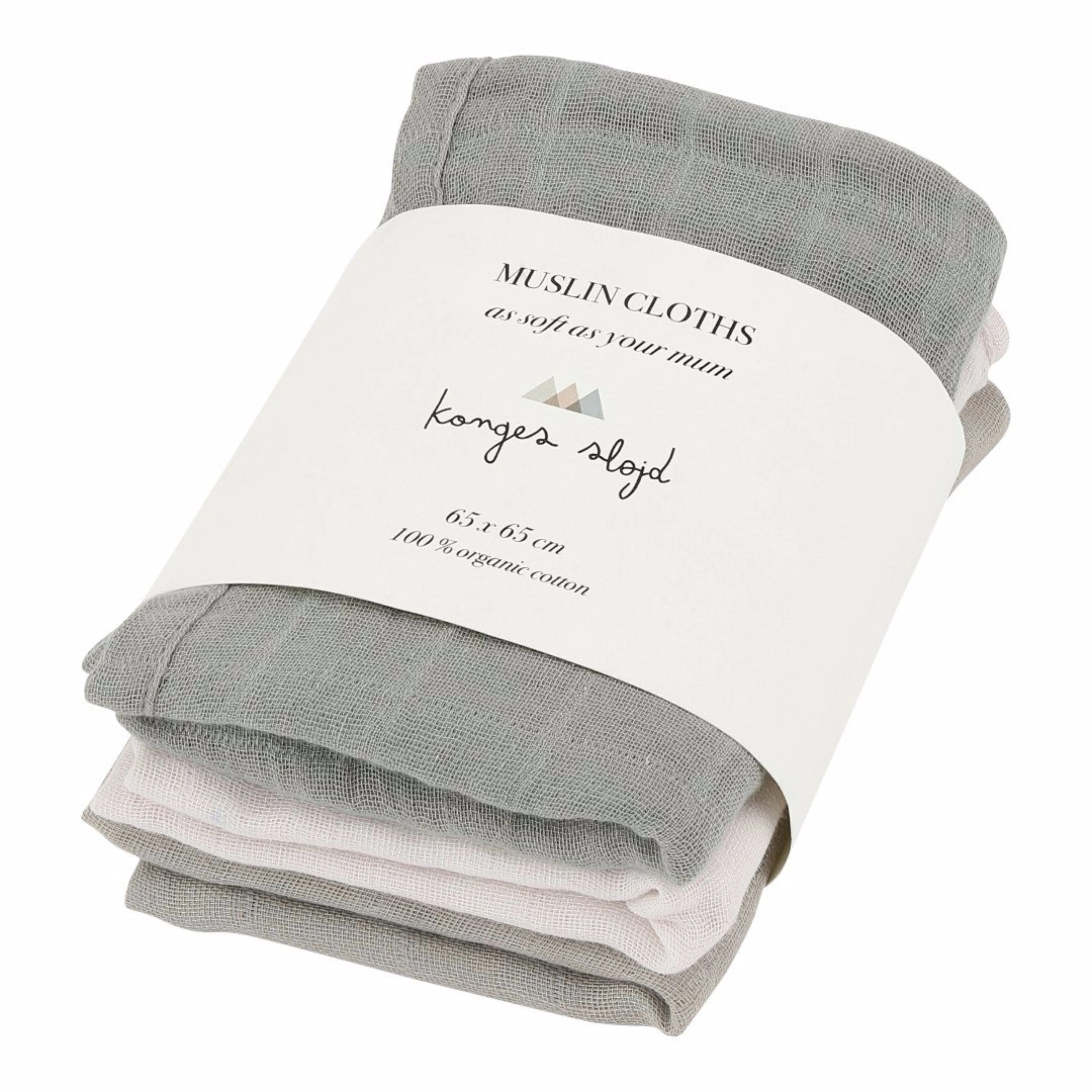 KONGES SLØJD - Muslin Cloths (pack of three) - Limestone