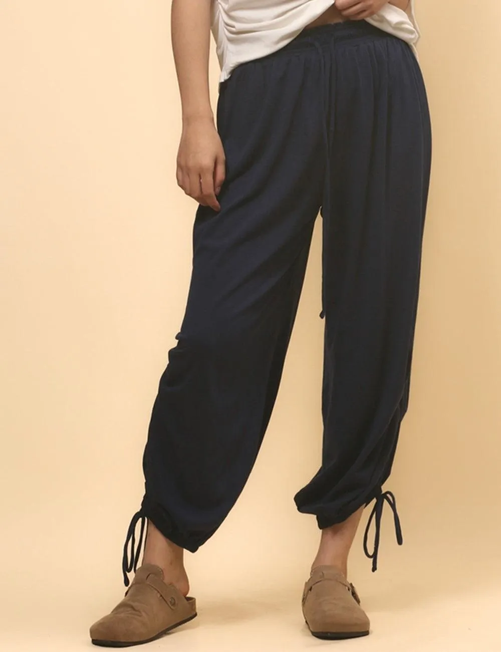 Ladies Elastic Waist String Tie Lantern Pants SKP4841