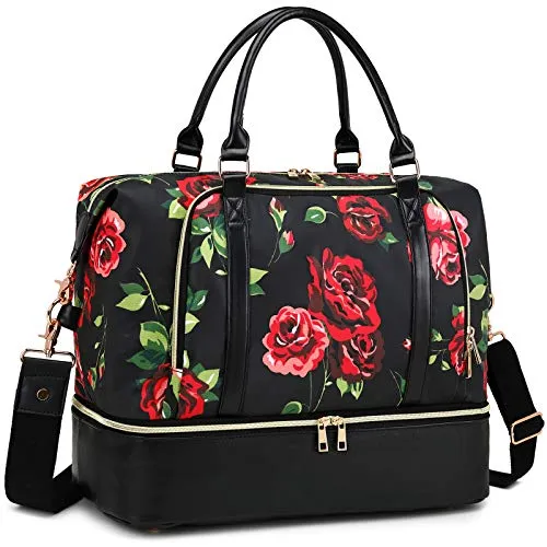 Ladies Travel Weekender Overnight Duffel Carry-On Tote or Laptop Bag w/Shoe Compartment