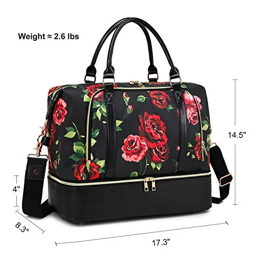 Ladies Travel Weekender Overnight Duffel Carry-On Tote or Laptop Bag w/Shoe Compartment