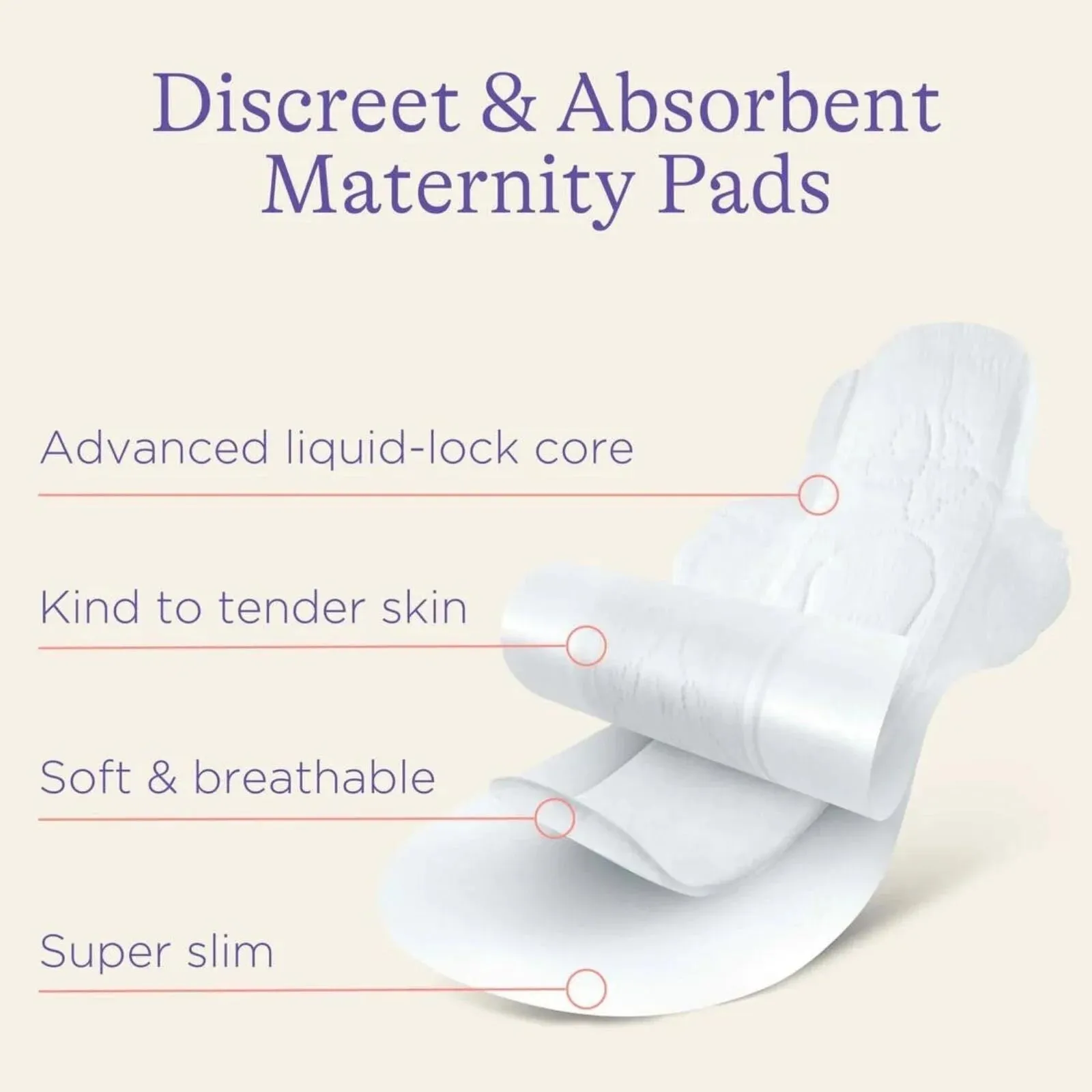 Lansinoh Discreet & Absorbent Maternity Pads for 2  weeks Postpartum 12 pcs