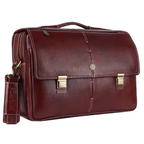 Laptop Bag for Men - Genuine Leather Office Bag, Brown Messenger Bag - Fits 14/15.6/16 Inch Laptop -