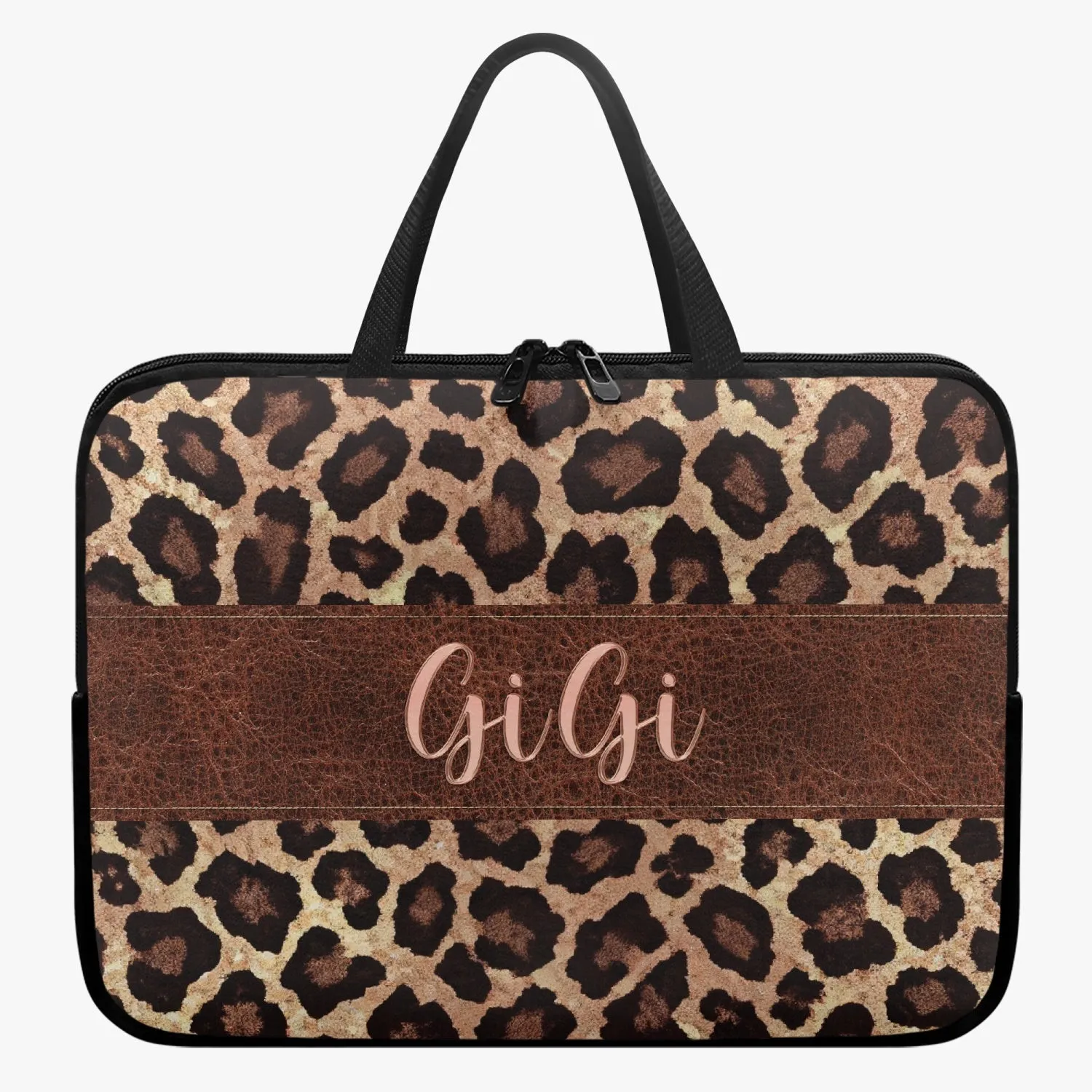 Laptop Sleeve with handles - Leopard Print - GiGi