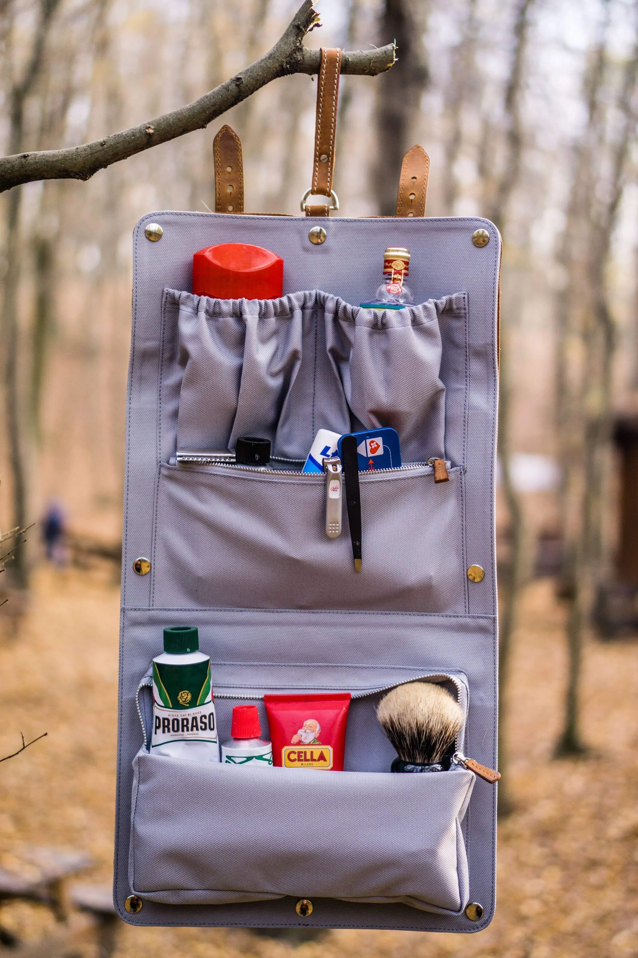 Leather Toiletry / Travel Bag - Crazy Horse Brown