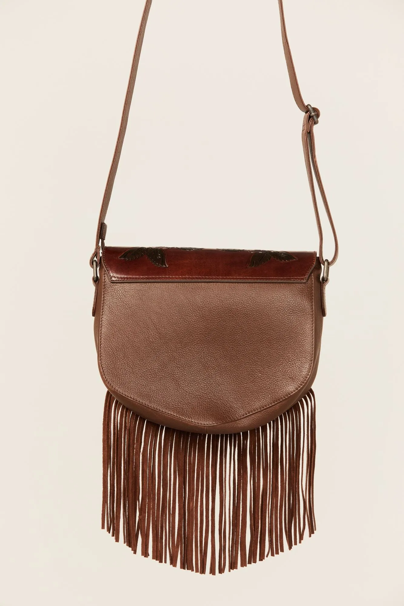 Lenora Longhorn Tooled Leather Crossbody Bag