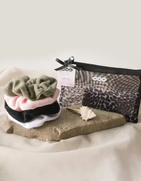 Leopard Noir - Scrunchie Spa Set