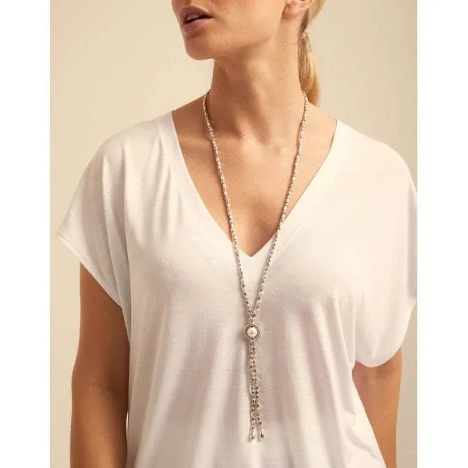 Make A Wish White Metal Pearl Shell Necklace