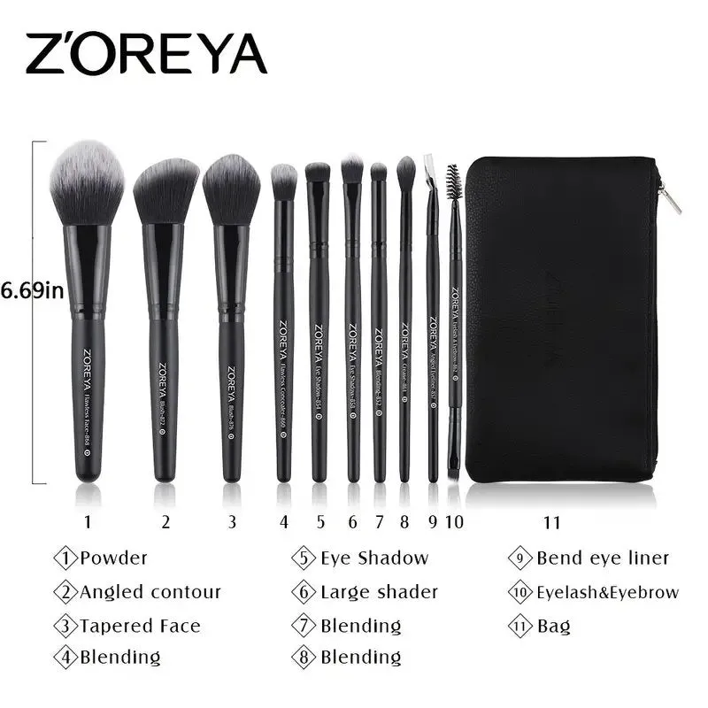 Makeup Brush Set High End Professional Synthetic Cruelty Free Bristles Cosmetic Brushes With Bag