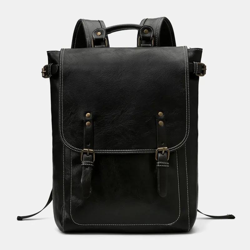 Men Casual Vintage Large Capacity Student Backpack Wild 14 Inch Laptop Bag