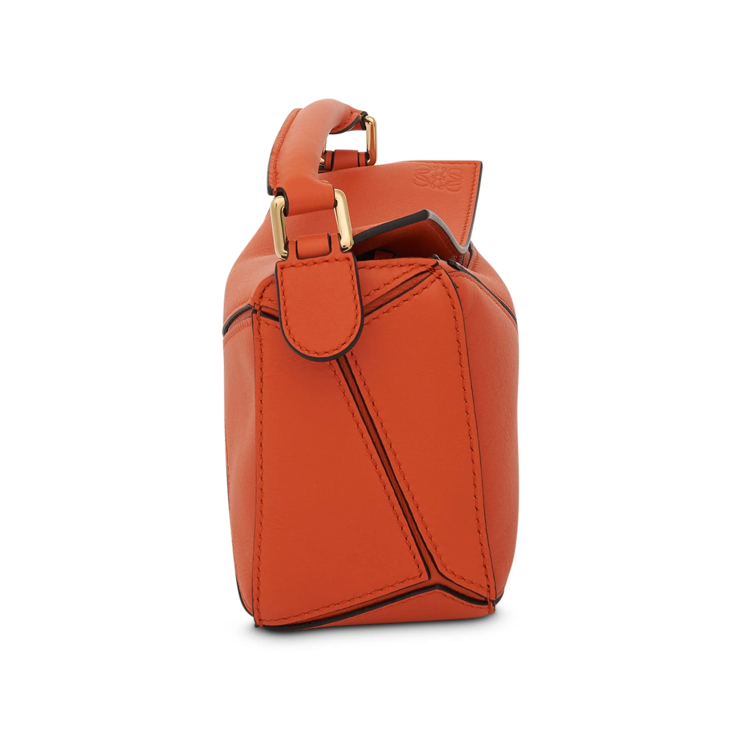 Mini Puzzle Bag in Classic Calfskin in Orange