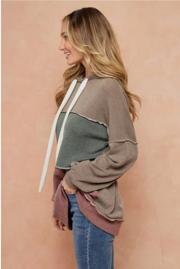 Mocha/Olive/Mauve Ribbed Hoodie - #5341-5347