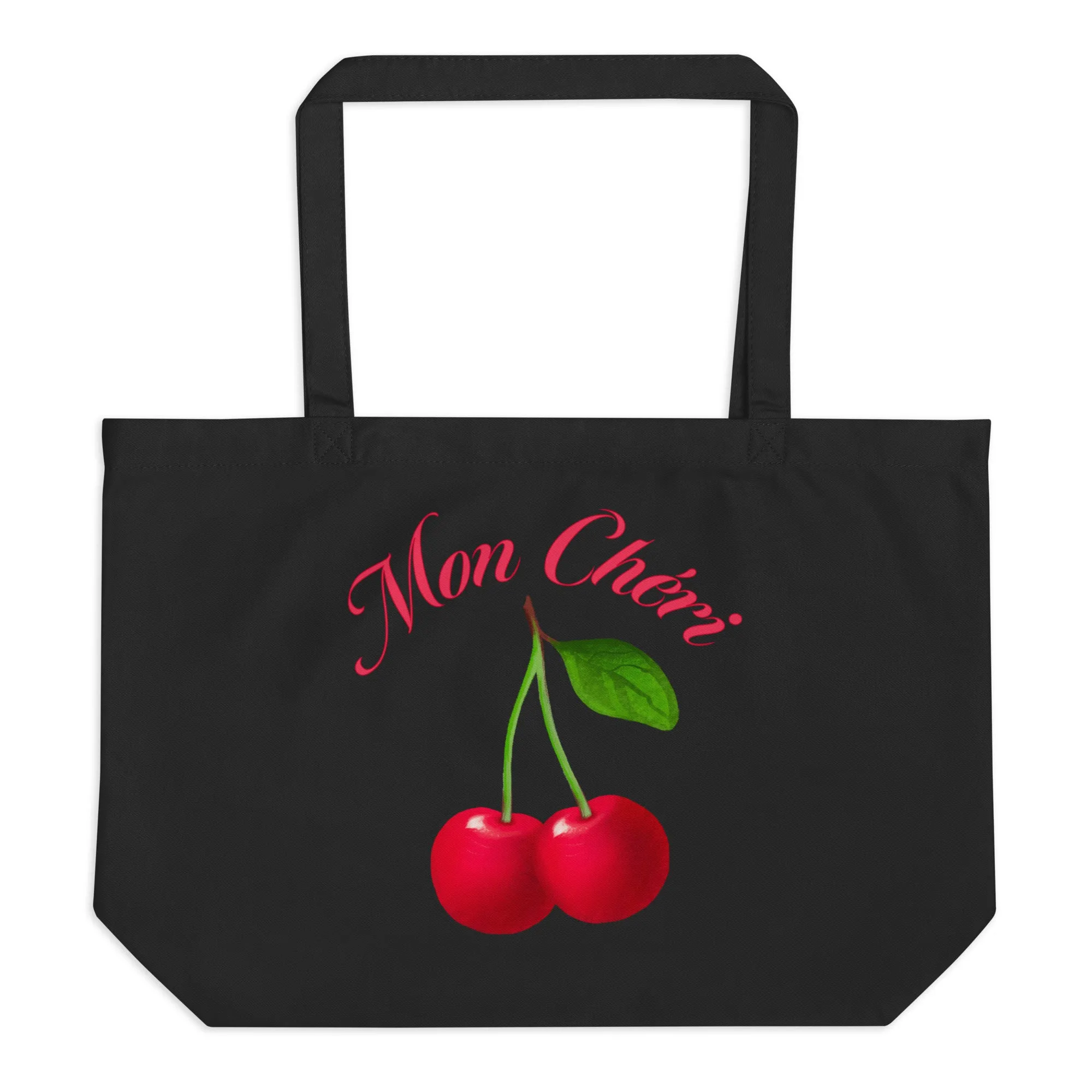 Mon Chérie Black Large organic tote bag