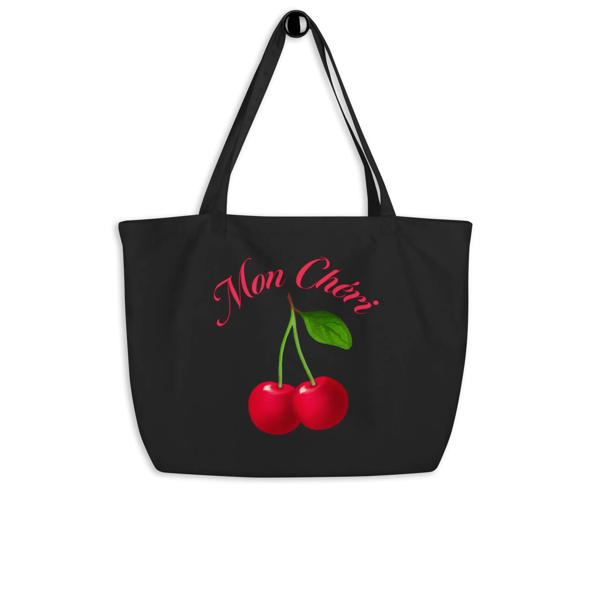 Mon Chérie Black Large organic tote bag