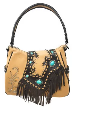 Montana West Turquoise and Fringe Western Shoulder Bag