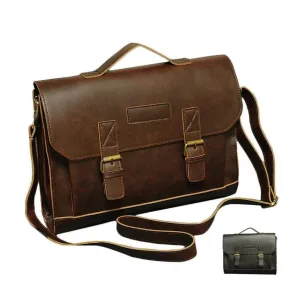 MROYALE™ Men's Briefcase Leather Messenger 14" Laptop Crossbody Bag