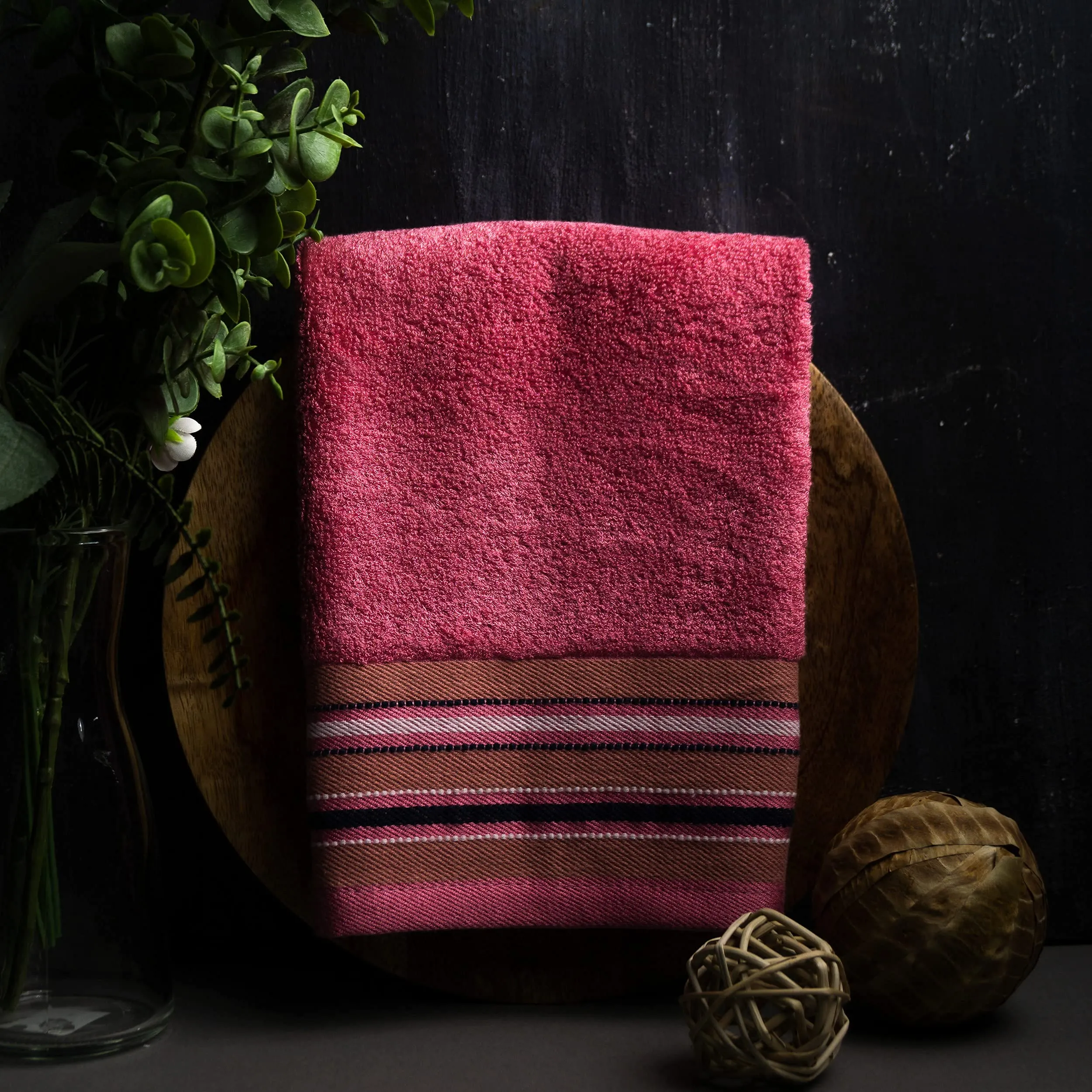 Mush Designer Bamboo Hand Towels |Ultra Soft, Absorbent & Quick Dry Towels for Bath, Spa and Yoga (Ruby Red, Hand Towelset of 2),450 GSM