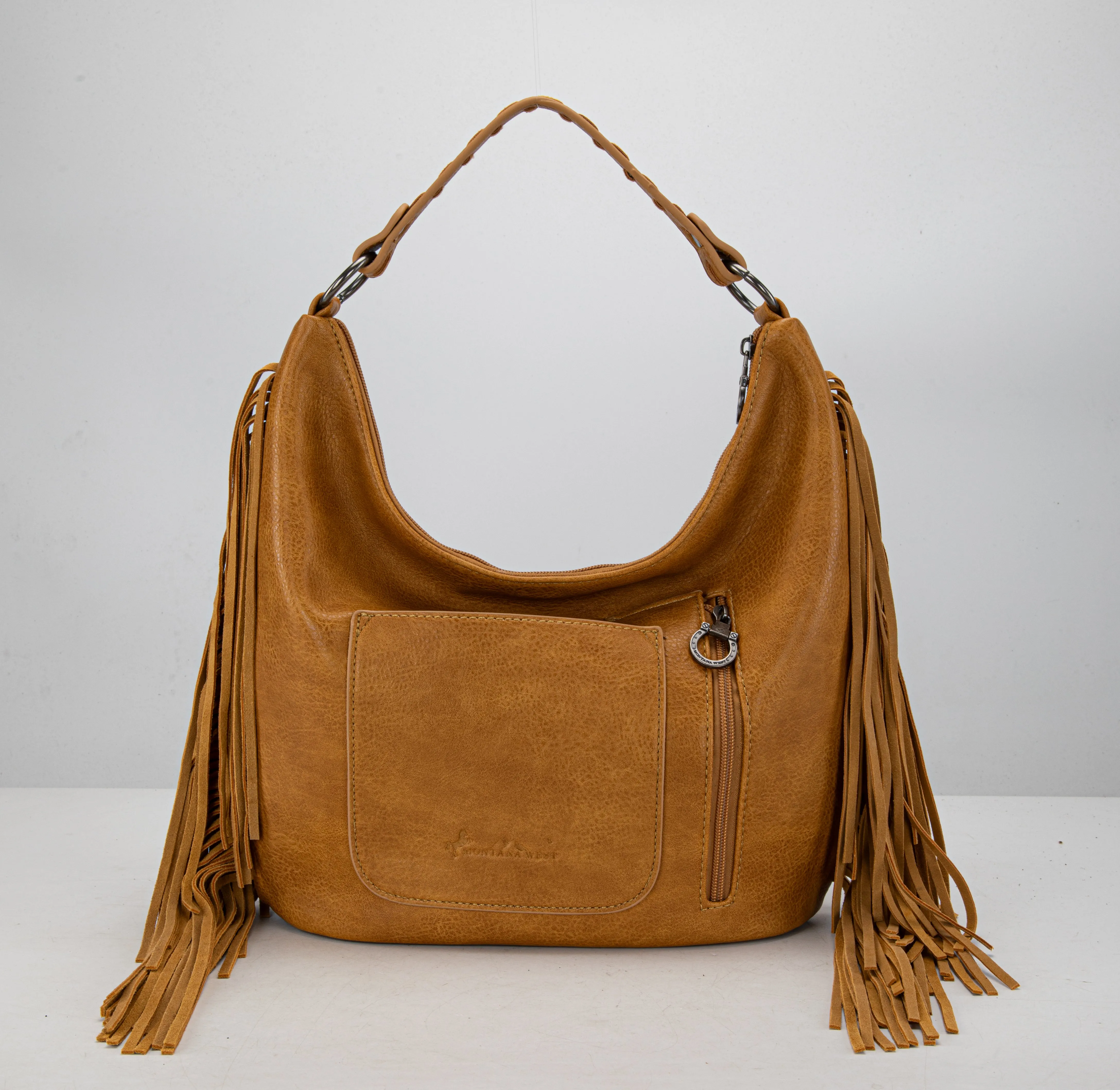 MWF1007G-9360 Montana West Fringe Collection Concealed Carry Hobo/Crossbody -Light Brown