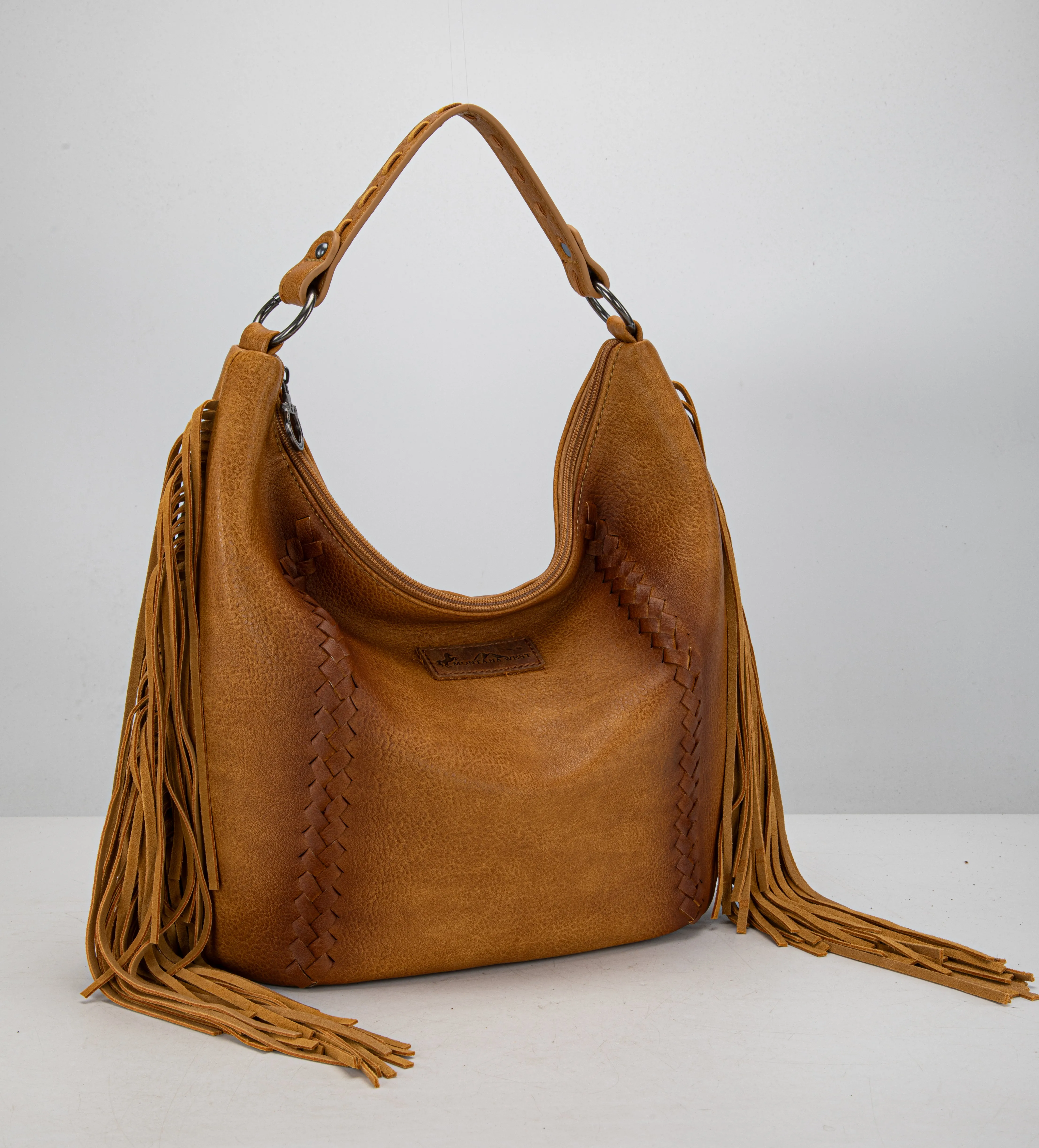 MWF1007G-9360 Montana West Fringe Collection Concealed Carry Hobo/Crossbody -Light Brown