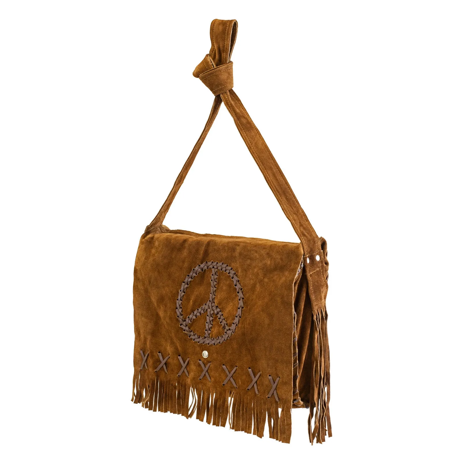 Peace Fringe Leather Shoulder Bag