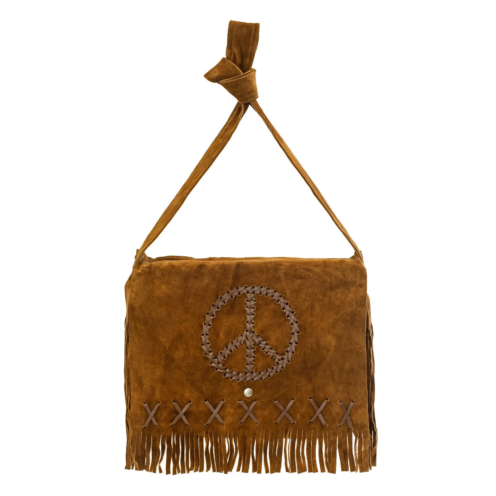 Peace Fringe Leather Shoulder Bag