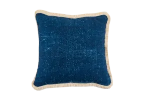 Pillow: Antique handwoven Hungarian hemp, Indigo over dye - P315