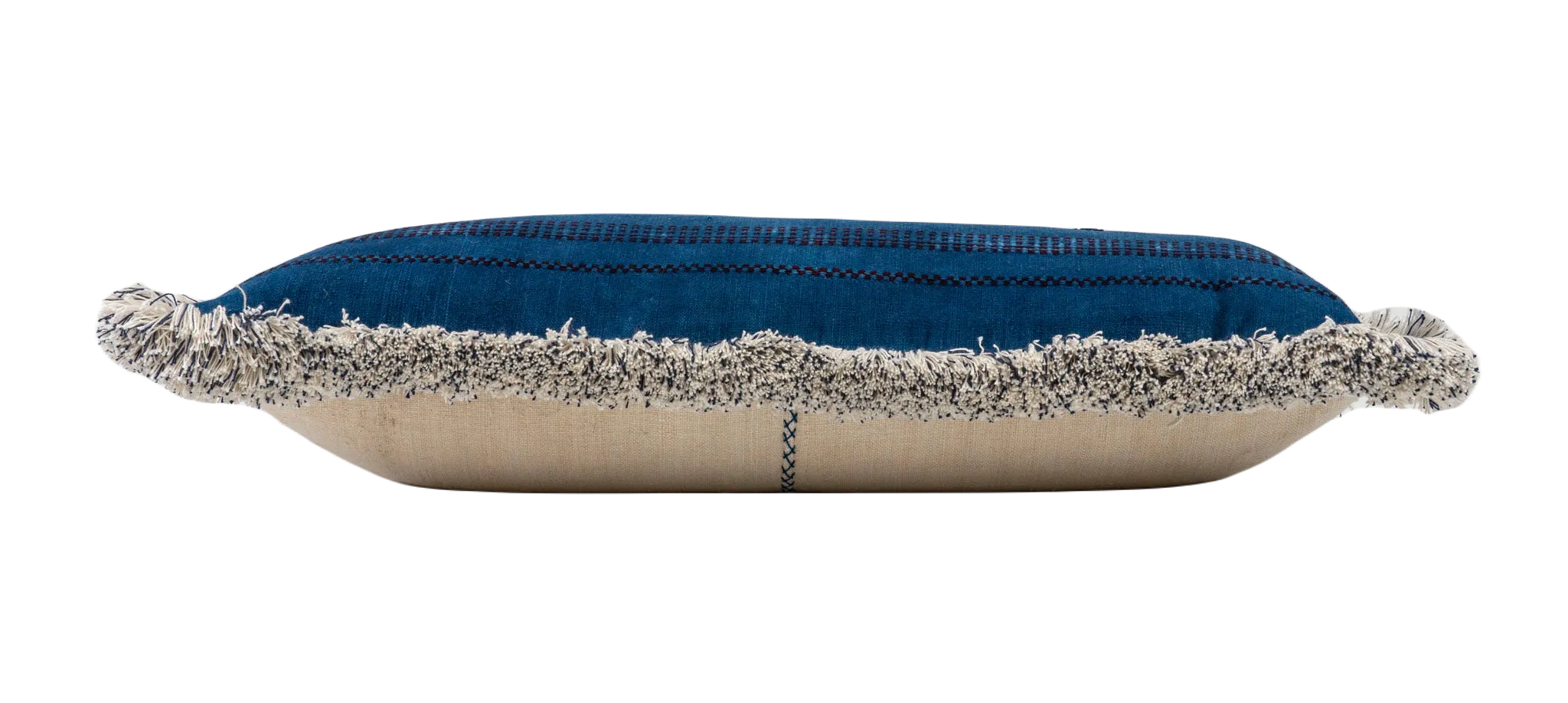 Pillow: Indigo over dyed antique handwoven hemp - P155